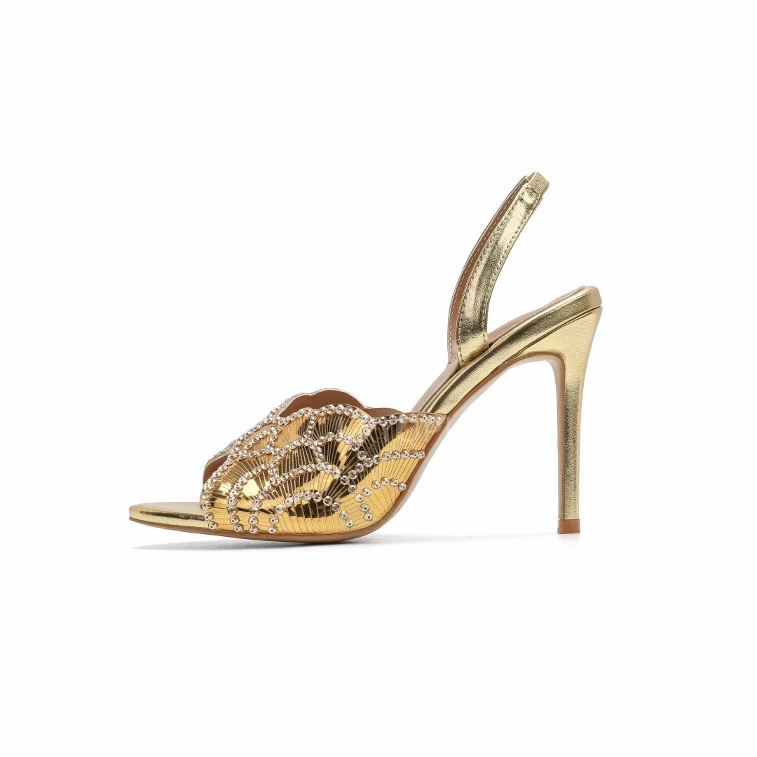 Luxurious Sparkling Fish Mouth Strap Sandals for Women