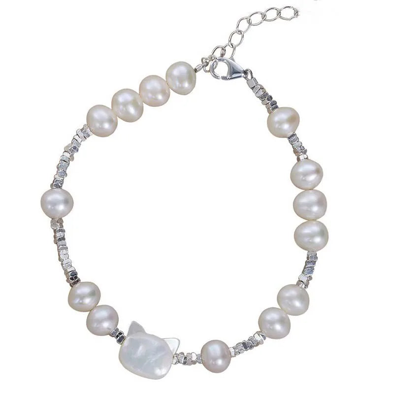 Pearl And Shell Adjustable Chain Bracelet for Women