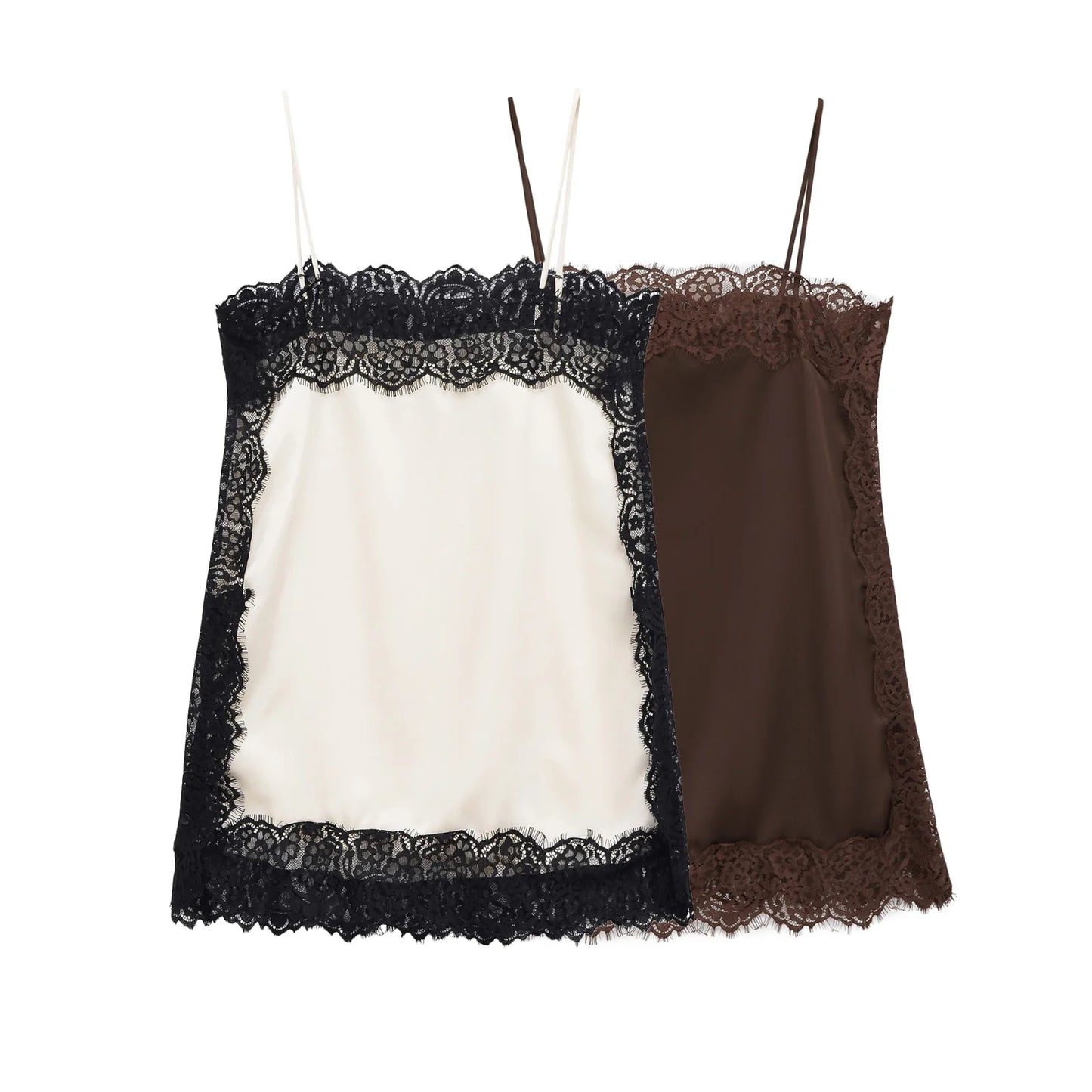 Slim Sling Backless Satin Lace Evening Camisole for Women