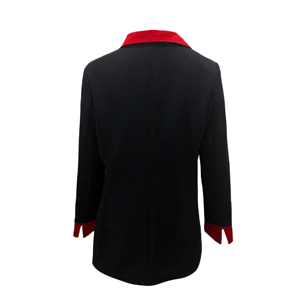Elegant Contrast Lapel Double Breasted Suit Jacket For Women