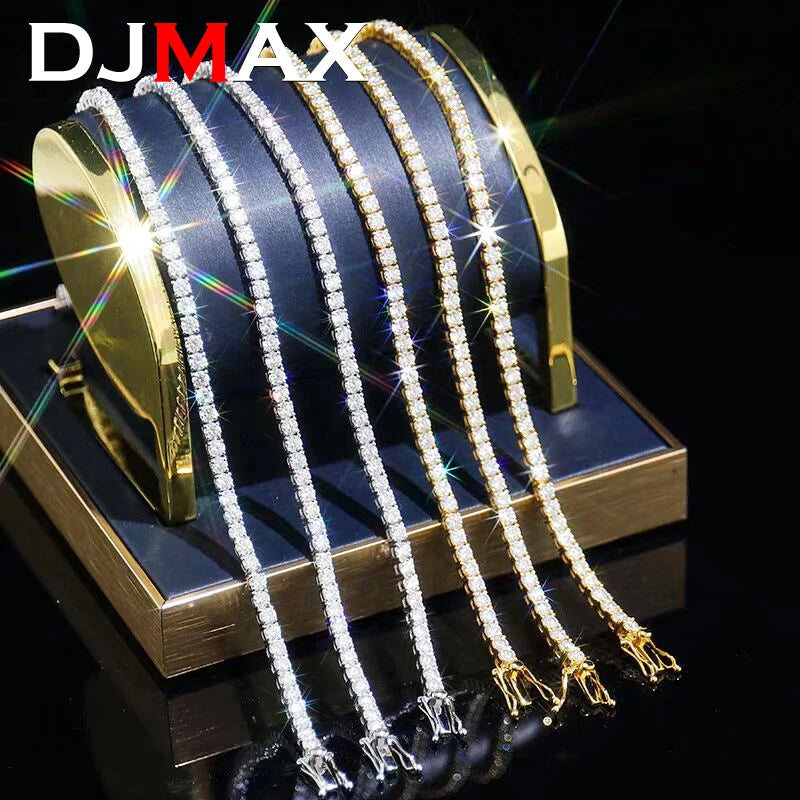 Full Moissanite Sterling Silver Tennis Bracelet for Women
