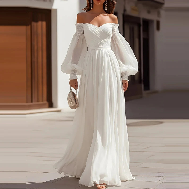 Elegant Off Shoulder Backless Evening Dress for Women