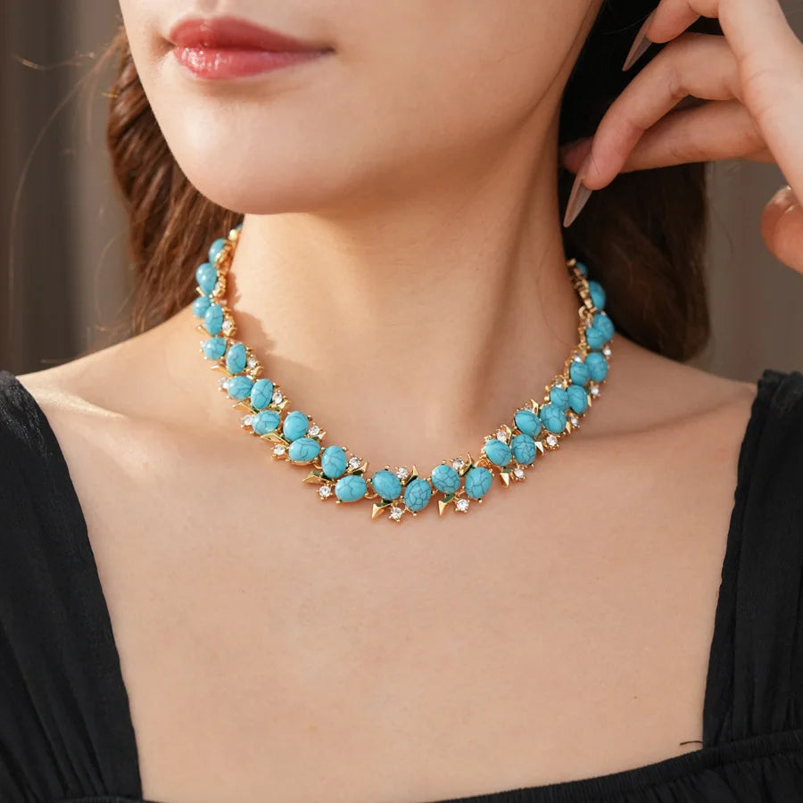 Floral Resin Necklace and Earring Set