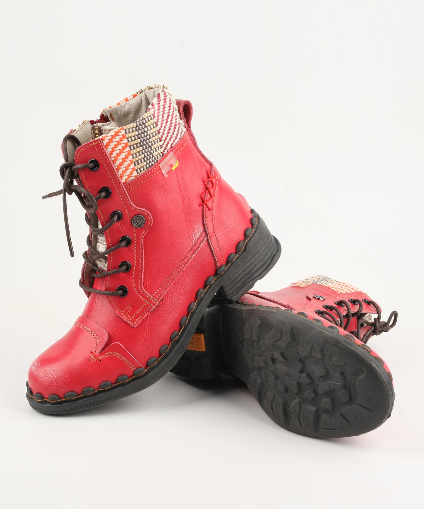 Genuine Leather Patchwork Ankle Boots