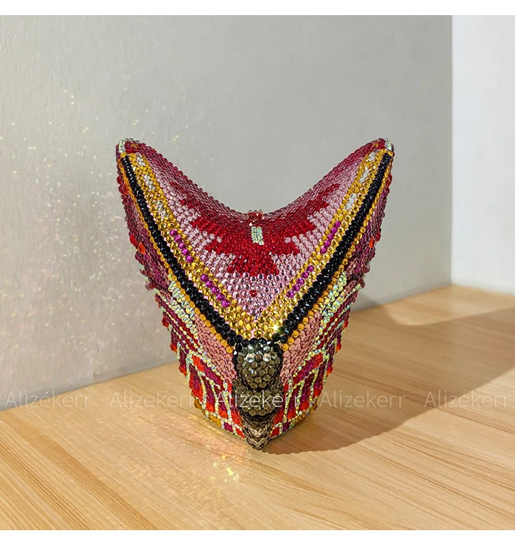 Alizekerr Butterfly Diamond Evening Bags Women 2025 Luxury Designer Gorgeous Rhinestone Clutch Purses And Handbags Wedding Party