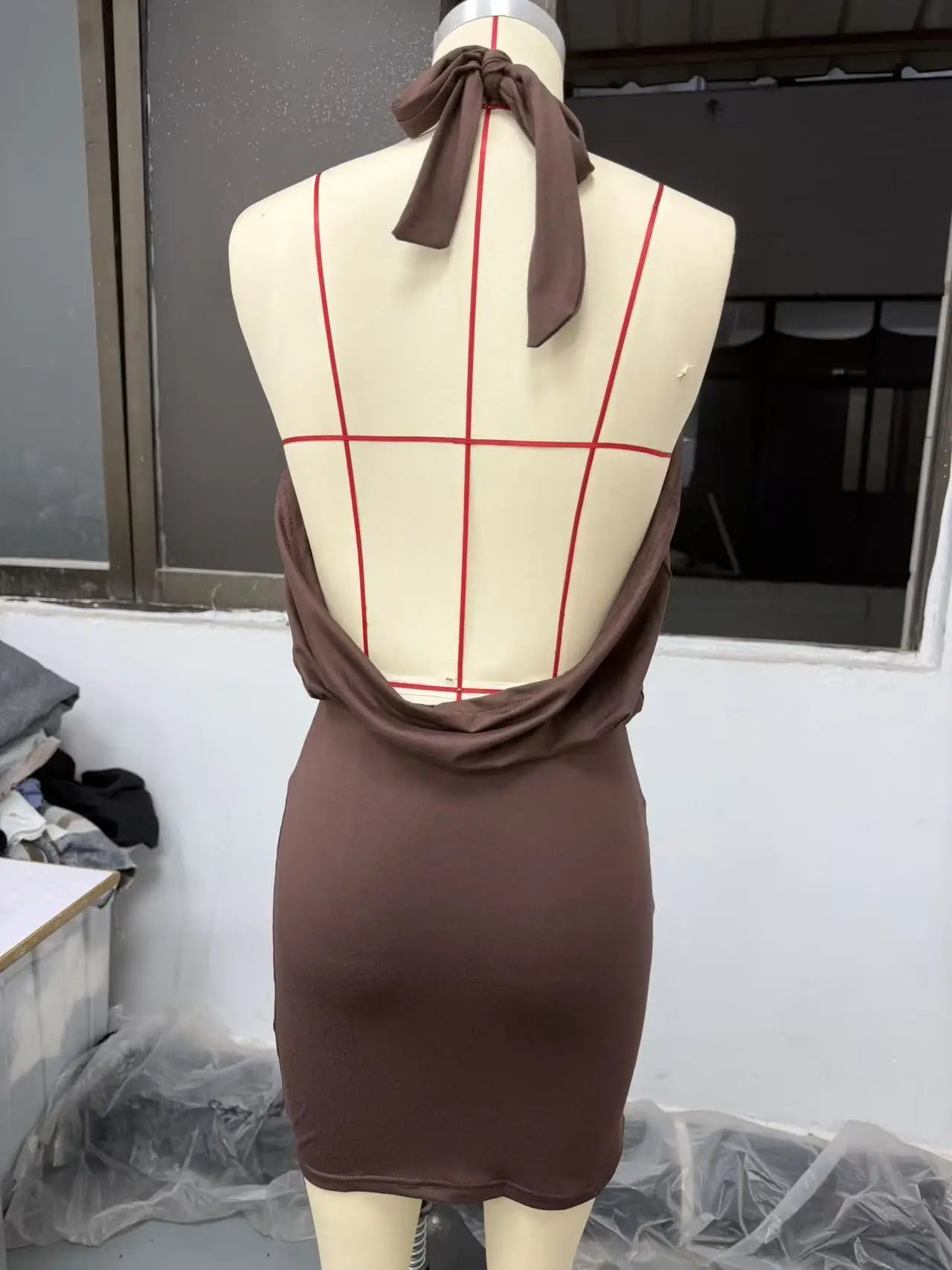 Summer Turtleneck Sleeveless Bodycon Mini Dress for Women