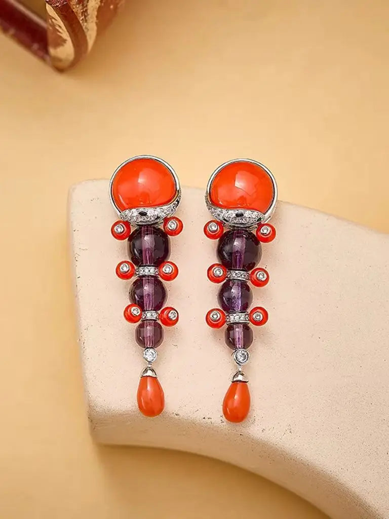Zircon Sterling Silver Drop Earrings