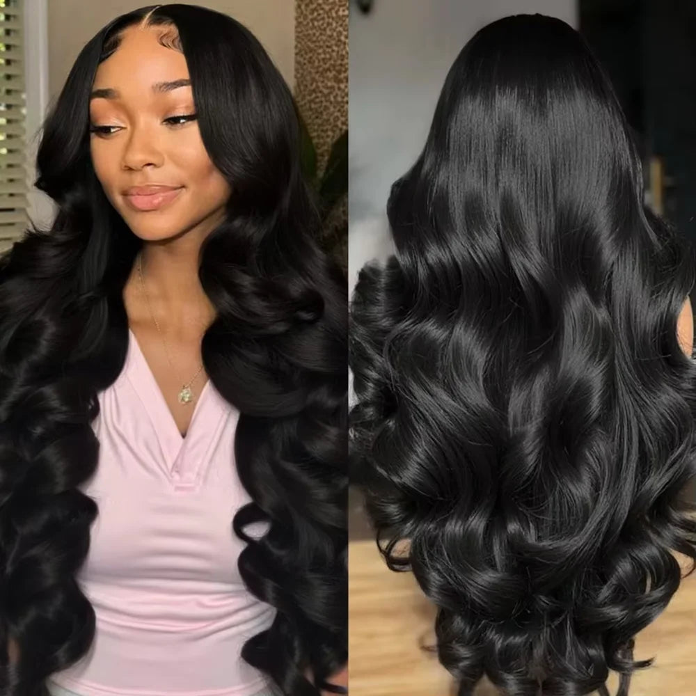 Long Body Wave High Definition Lace Frontal Wig Human Hair Pre Plucked For Women