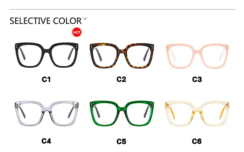 Oversized Square Reading Glasses with Rivet Detail for Women
