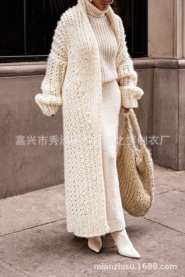 Casual Oversized Hollow Out Knit Cardigan for Women