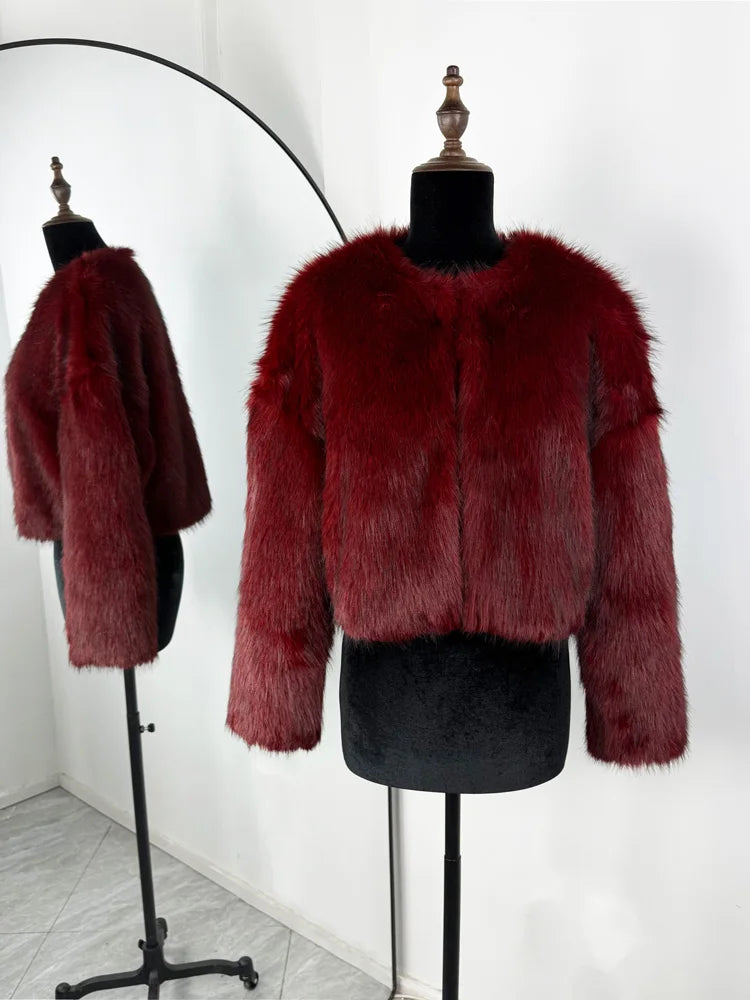 Hooded Faux Fur Coat