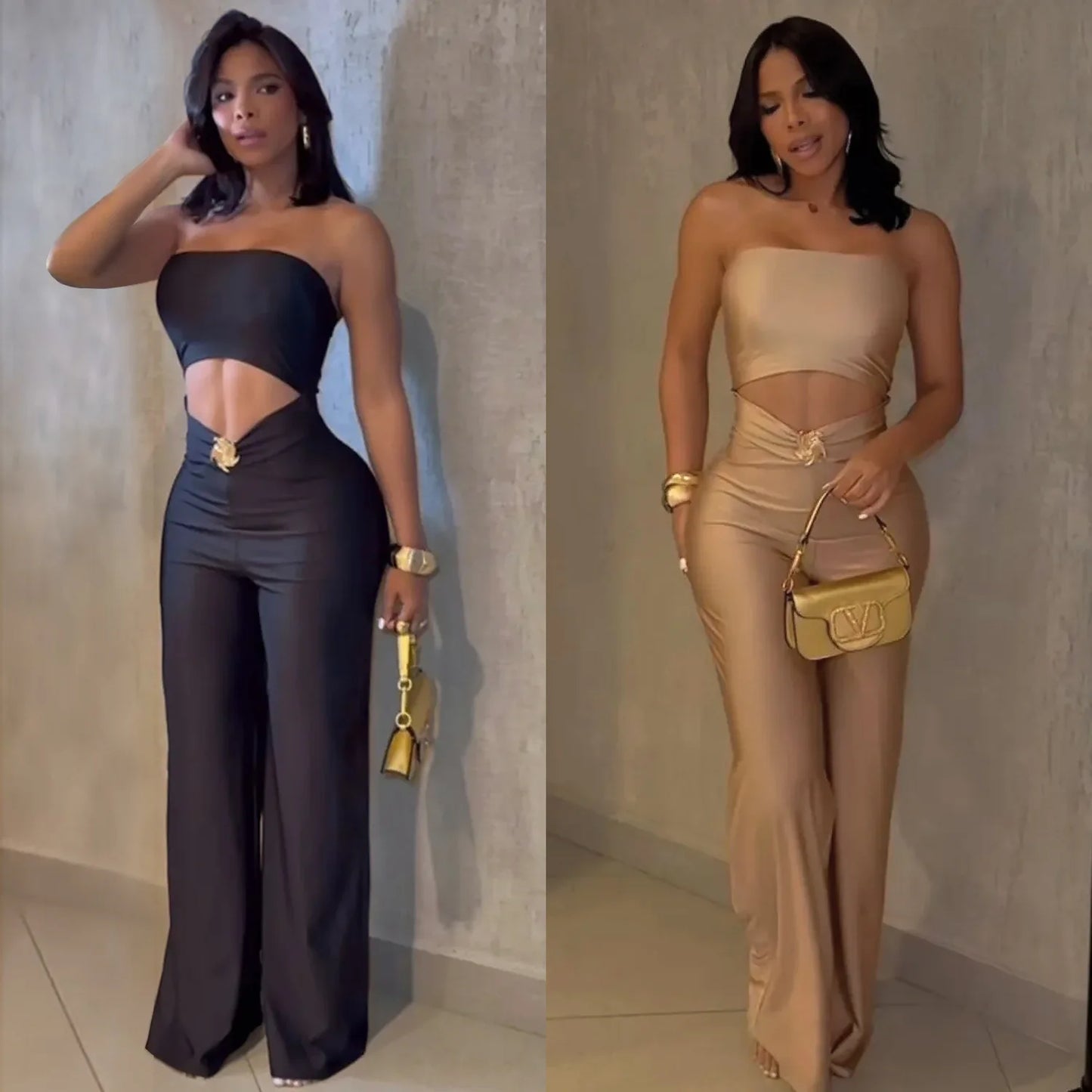 Elegant Solid Color Sleeveless Backless Jumpsuit for Women