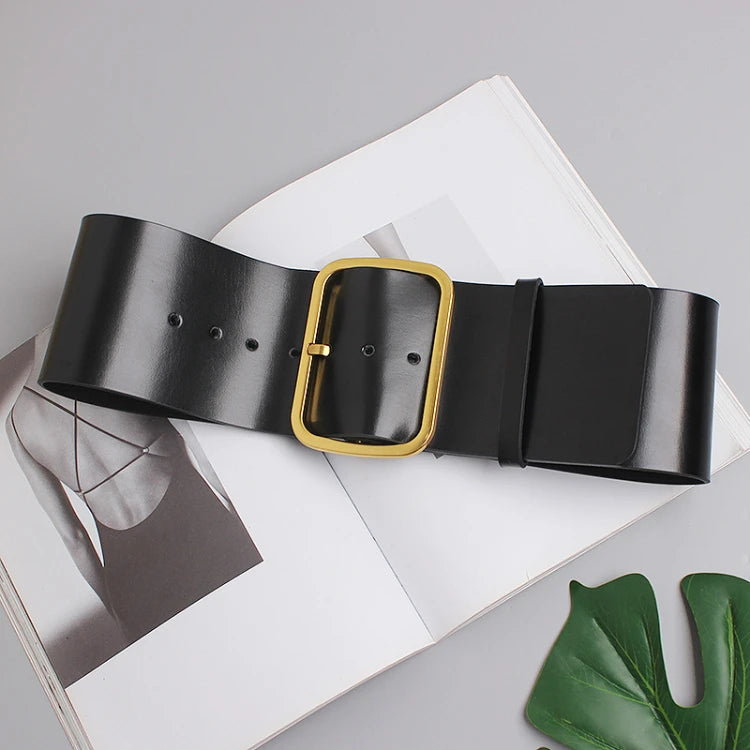 Wide Leather Corset Waist Belt Dress Accessory for Women