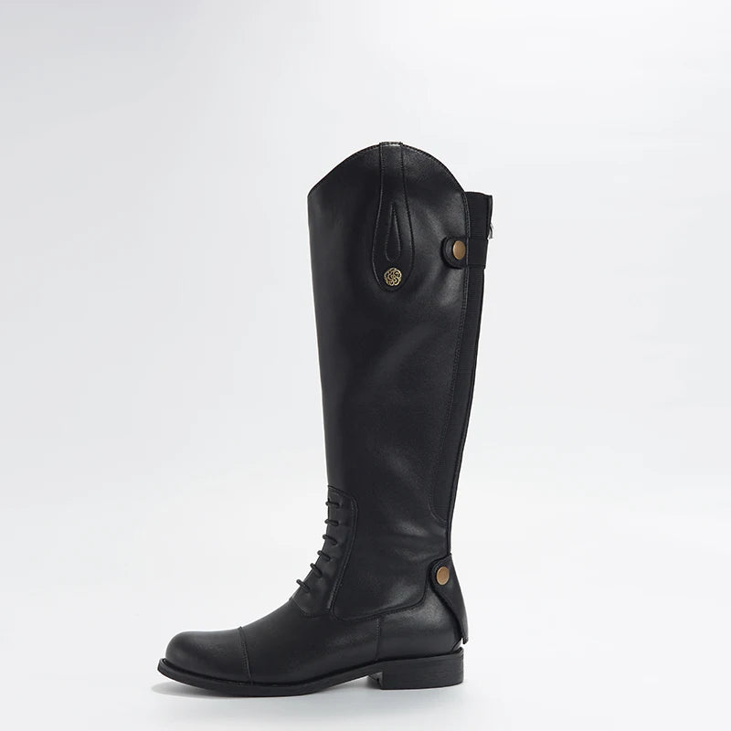 Knee-High Premium Leather Waterproof Non-Slip Riding Boots for Women