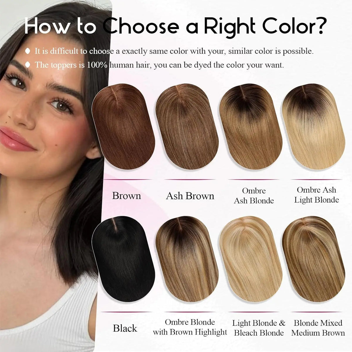 Straight Blonde Highlight Remy Human Hair Topper For Women