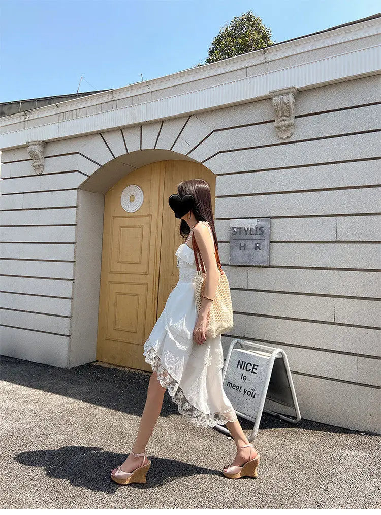 Summer Satin Peep Toe Slingback Wedge Platform Bow Sandals for Women