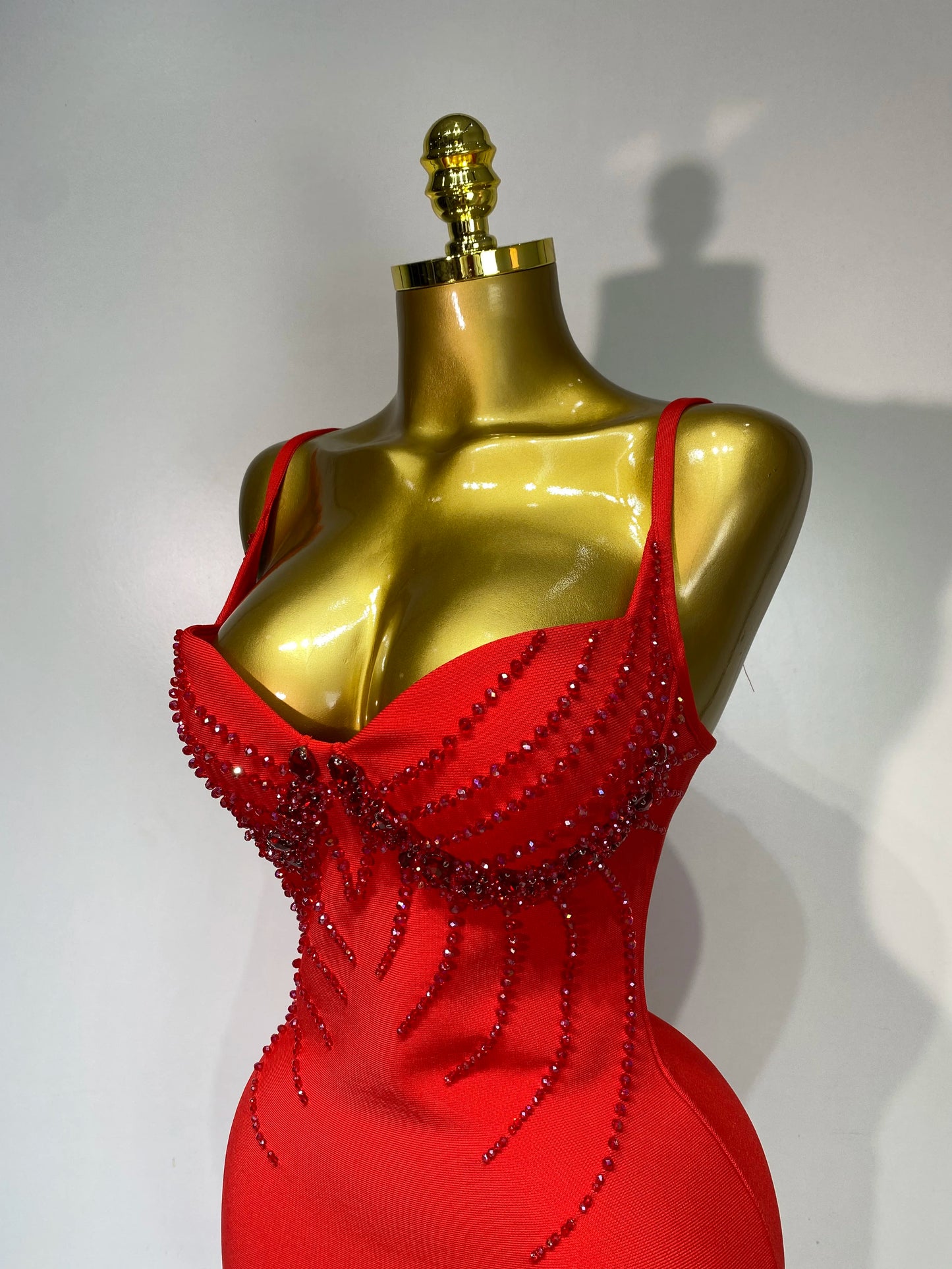 Women Sexy Beading Spaghetti Strap Bodycon Bandage Dress Club Party Luxury Birthday Celebrity Elegant Dresses Wedding Guest Gown