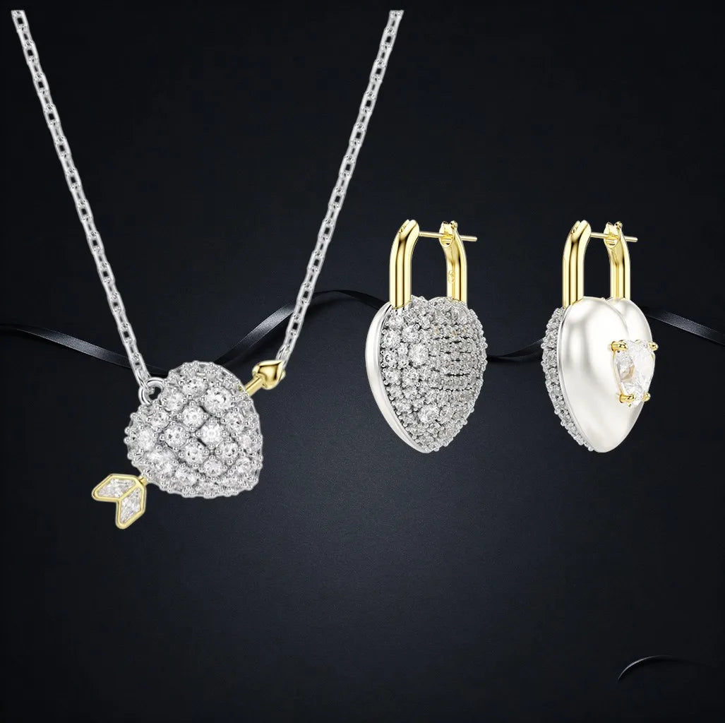 Faceted Crystal Necklace And Earrings