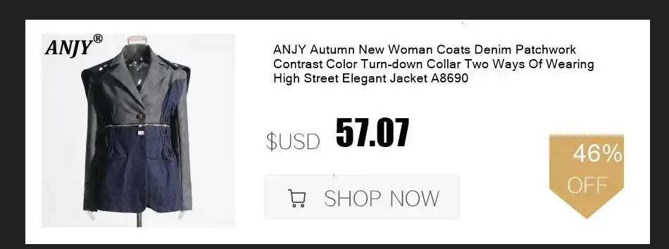 ANJY Spring Autumn New Women Streetwear Fashion Buttons Slit Striped Color Block Jeans Stylish Loose Wide-Leg Denim Pants A23331