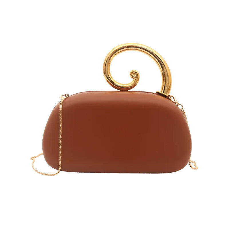 Sequined Irregular Handle Evening Clutch