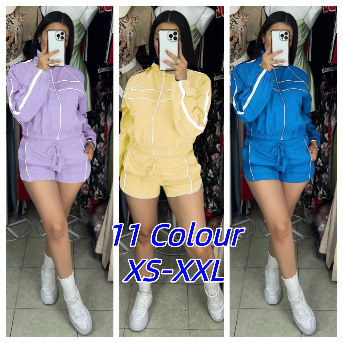 Athletic V Neck Long Sleeve Casual Lounge Set for Women