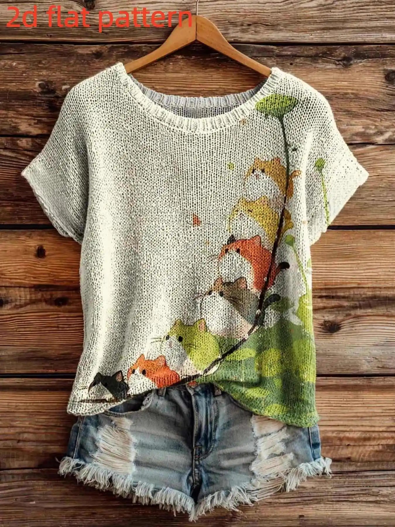 Printed Design Sleeveless Round Neck Top for Women