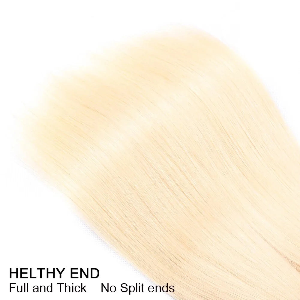 Straight Blonde Remy Human Hair Weave Bundles For Women