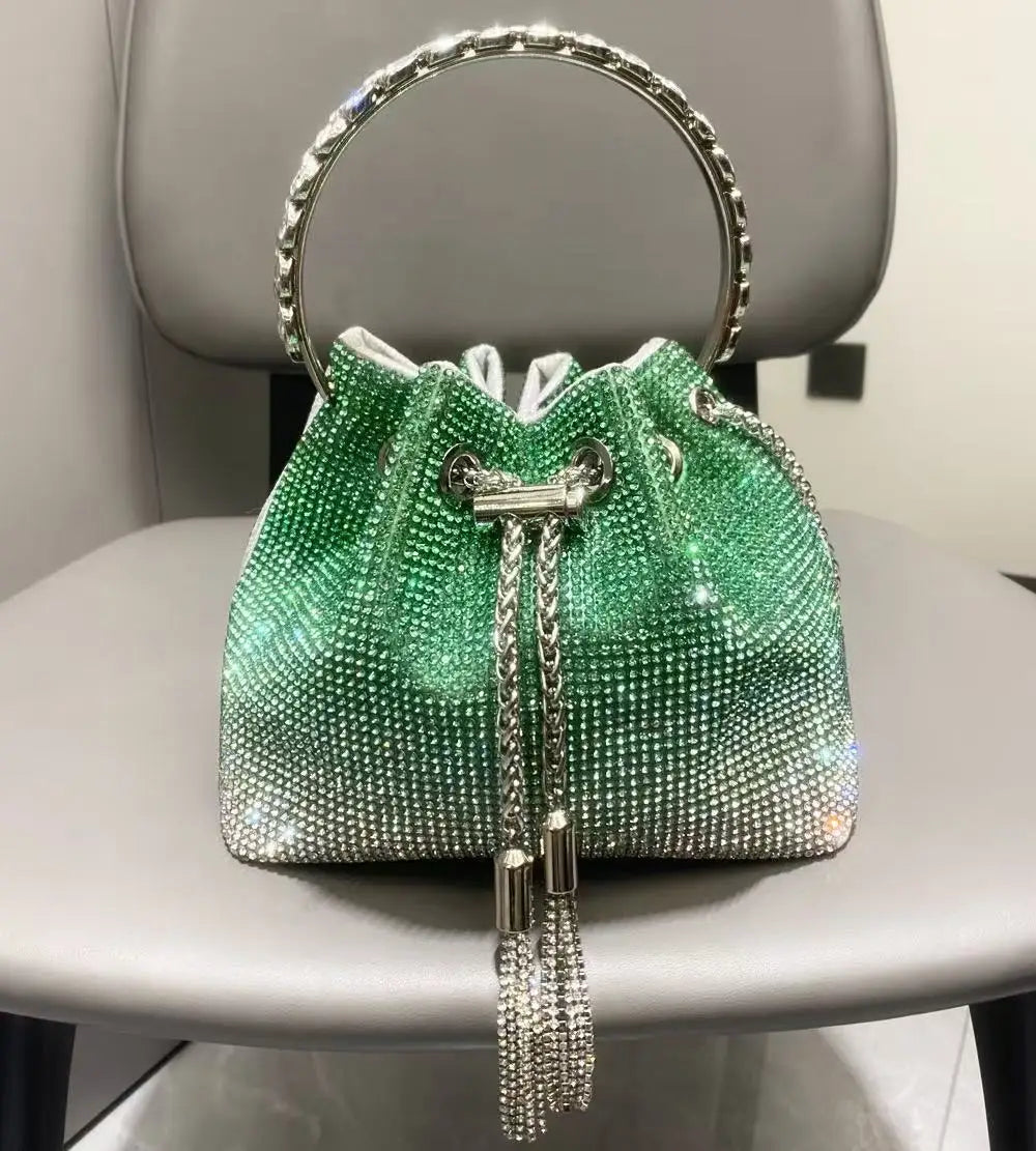 Luxury Designer Women's Handbag Crystal Shiny Rhinestones Diamond Evening Bag Wedding Party Clutch Purse Shoulder Crossbody Bag