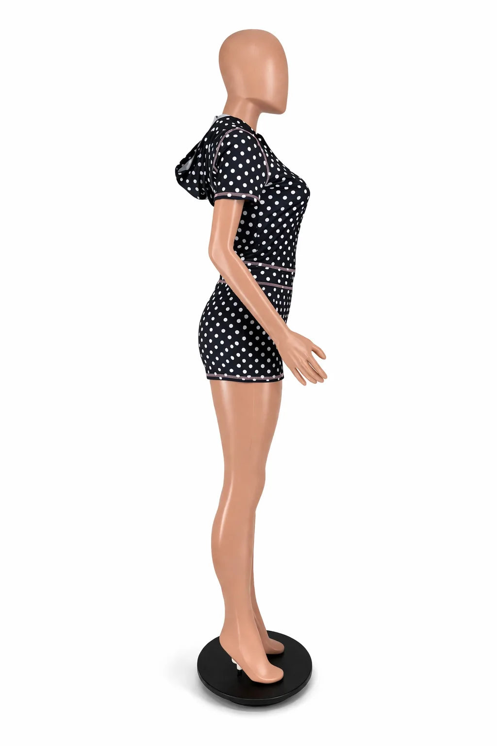 Chic Polka Dot Patchwork Streetwear Two-Piece Set for Women
