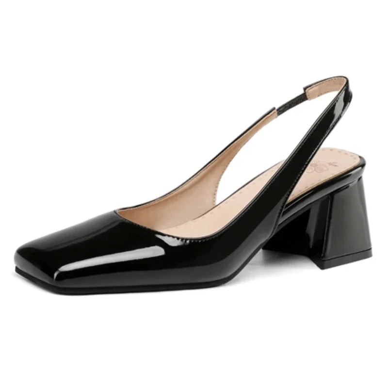 Elegant Bright Green Patent Leather Slingback Pumps for Women