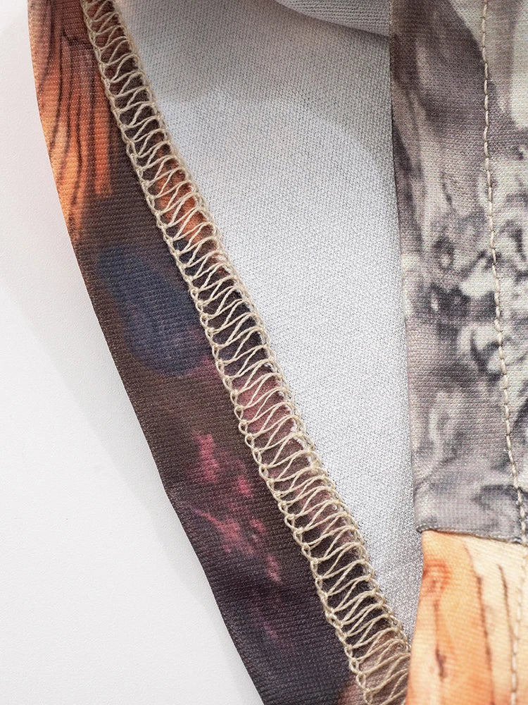 Weird Puss Aesthetics Print Jumpsuits Women Halter Sexy Backless Skinny Peach Buttocks Midnight Club Party Wild Styel Overalls