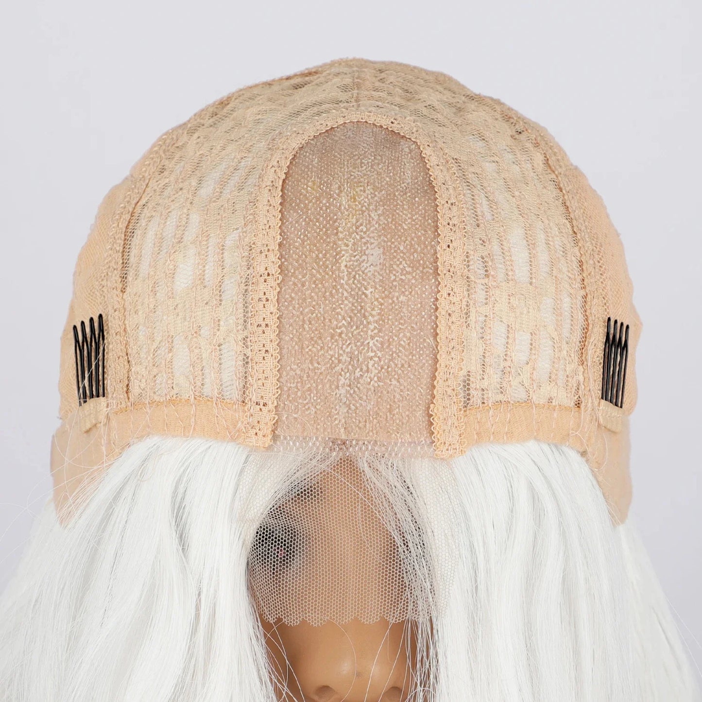 White Long Curly Synthetic Heat Resistant Wig for Women