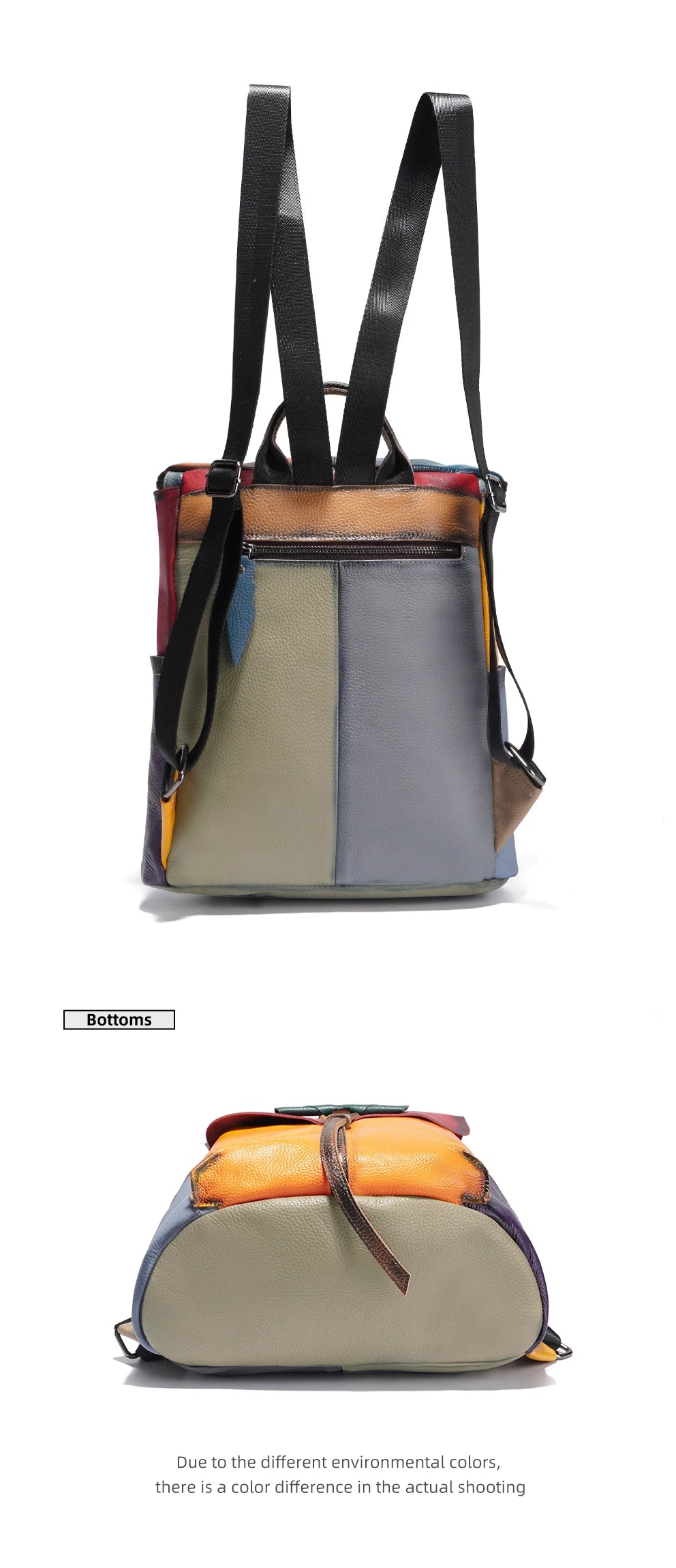 Large Capacity Soft Cow Leather Backpack for Women