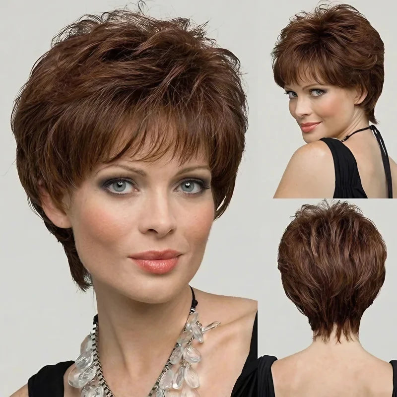 Glueless Silk Base Pixie Cut Human Hair Wig For Women