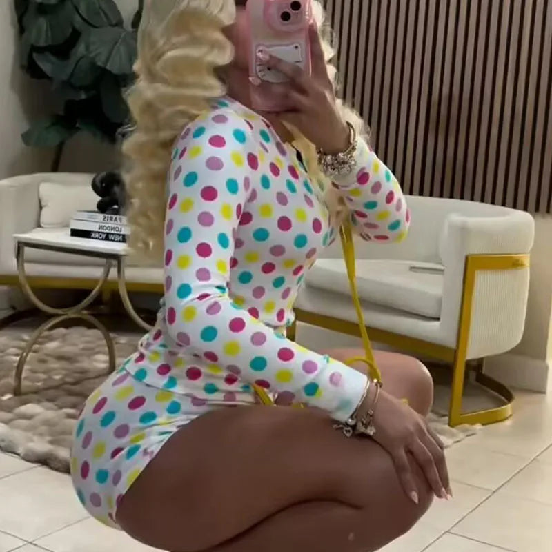 Polka Dot Print Lightweight Casual Two Piece Set for Women