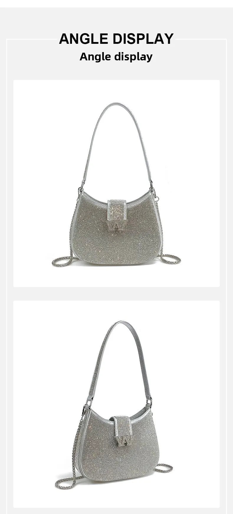 New Diamond-encrusted Handbag Luxury Diamond-encrusted Shiny Dinner Party Women's Handbag Diamond-encrusted Women's Shoulder Bag