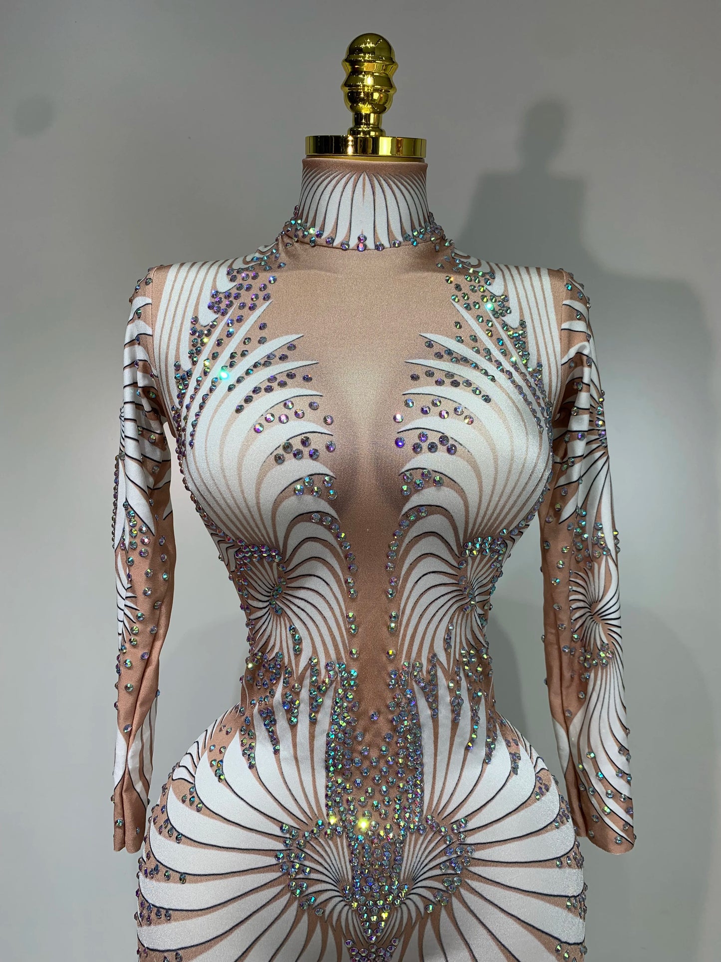 STOCK Sparkly Diamond Women Sexy Mesh Jumpsuit Nightclub Bar Party Show Gogo Dancer Clothing Drag Queen Outfit Stage Costume