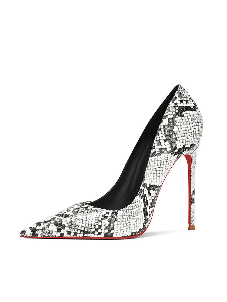Snake Print Pointed Toe High Heel Stiletto Pumps for Women