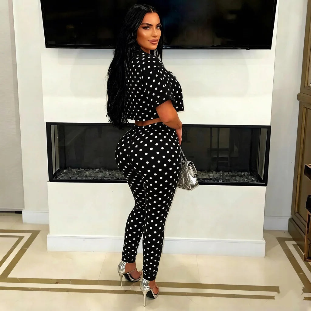 Casual Short Sleeve Hollow Out Two-Piece Tracksuit for Women