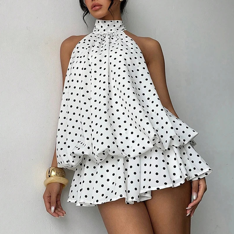Chic Halter Neck Off Shoulder Backless Mini Dress For Women