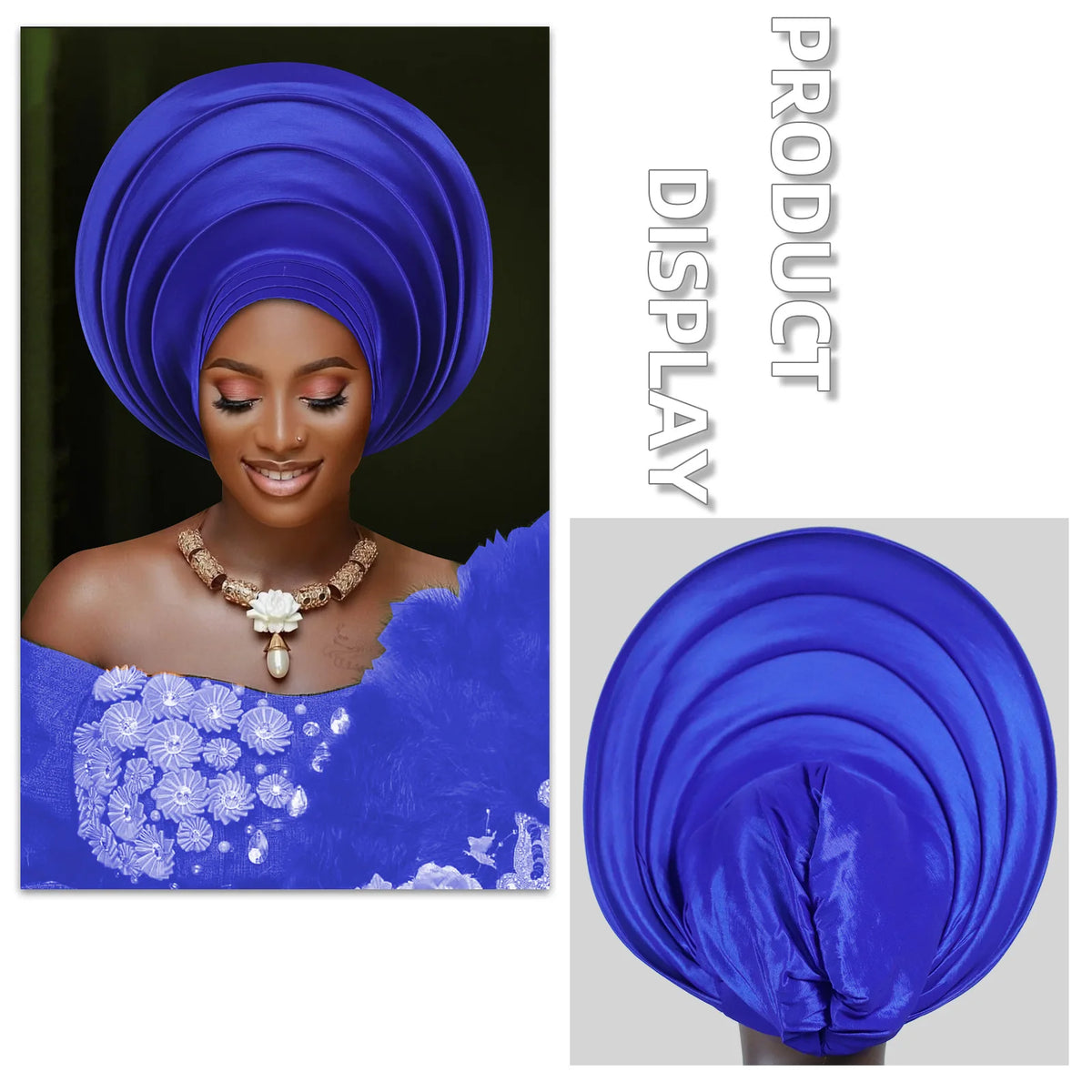 African Wedding Gele Turban Head Wrap Cap for Women