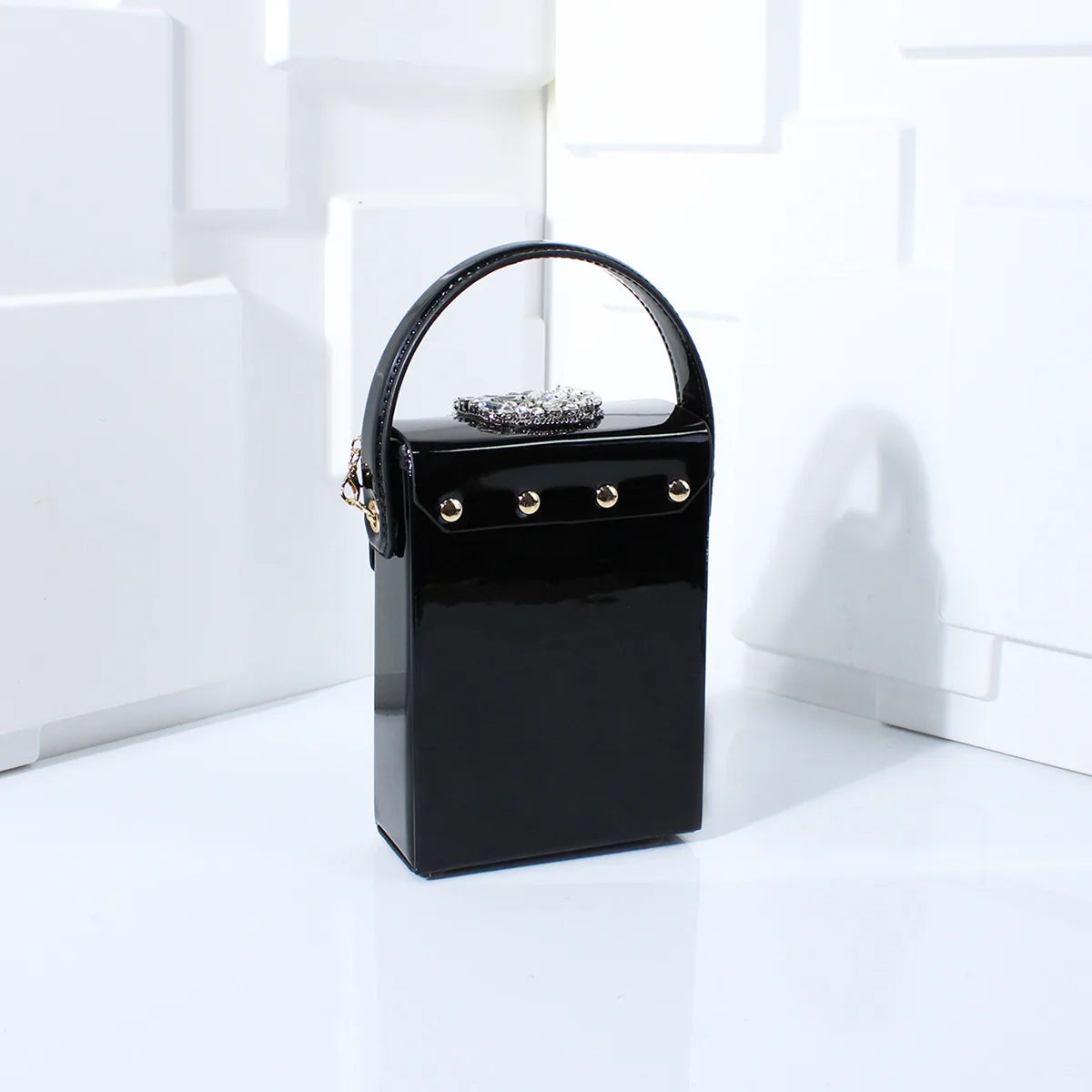 Exquisite Compact Banquet Bag for Women Luxury Rhinestones Square Box Versatile Wedding Clutch Purse Evening Dress Bag