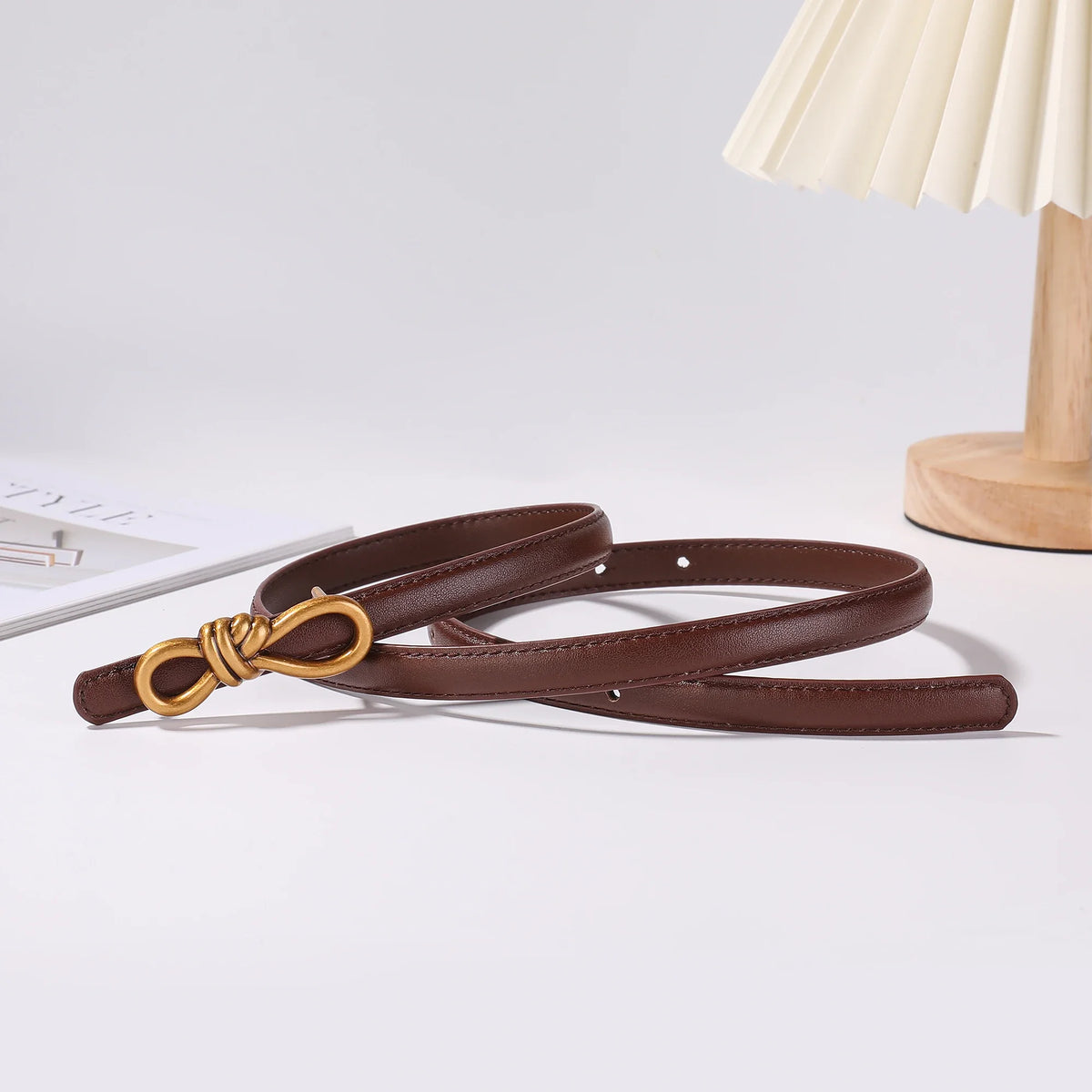 Vintage Genuine Leather Knot Buckle Belt
