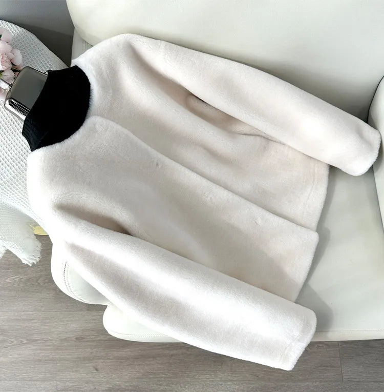 Real Shearling Wool Coat