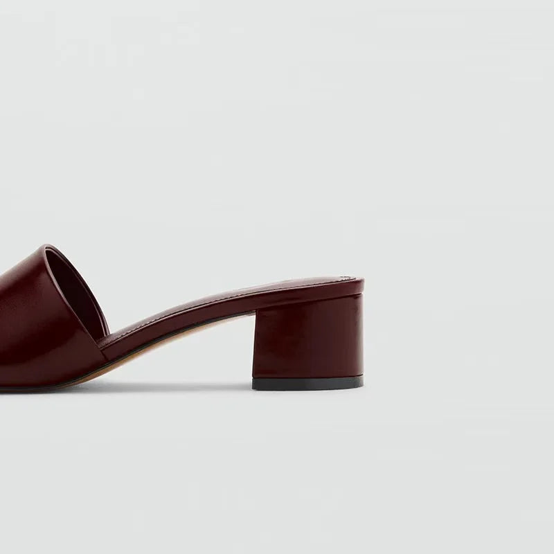 Premium Soft Leather Comfort Flat Slides for Women