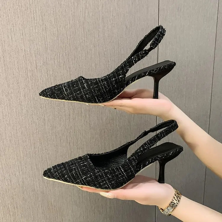 Elegant Blue Pointed Toe Slingback Pumps for Women