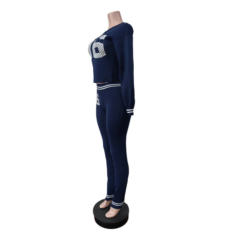 Letter Print Tracksuit Set