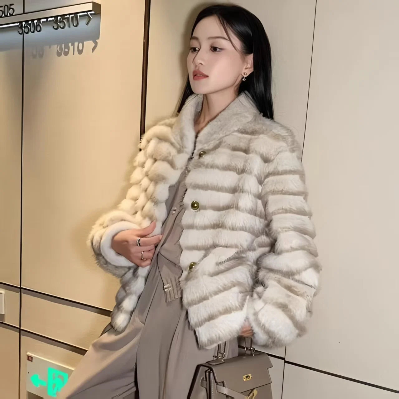 Faux Fur Coat for Women,Single Breasted Jacket,Thicken Warm,High Quality,Preppy Style, Female Clothes,New,Winter,2025