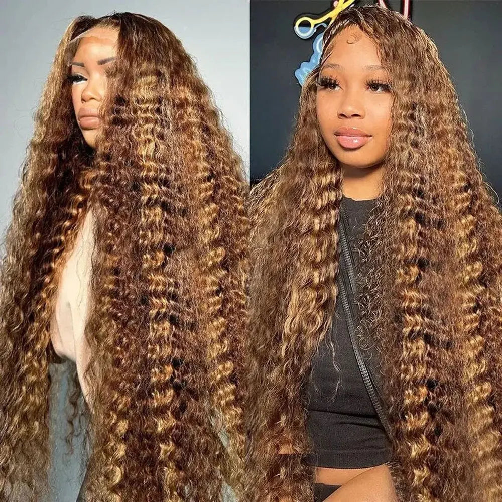 Preplucked Deep Wave Glueless Human Hair Lace Front Wig For Women