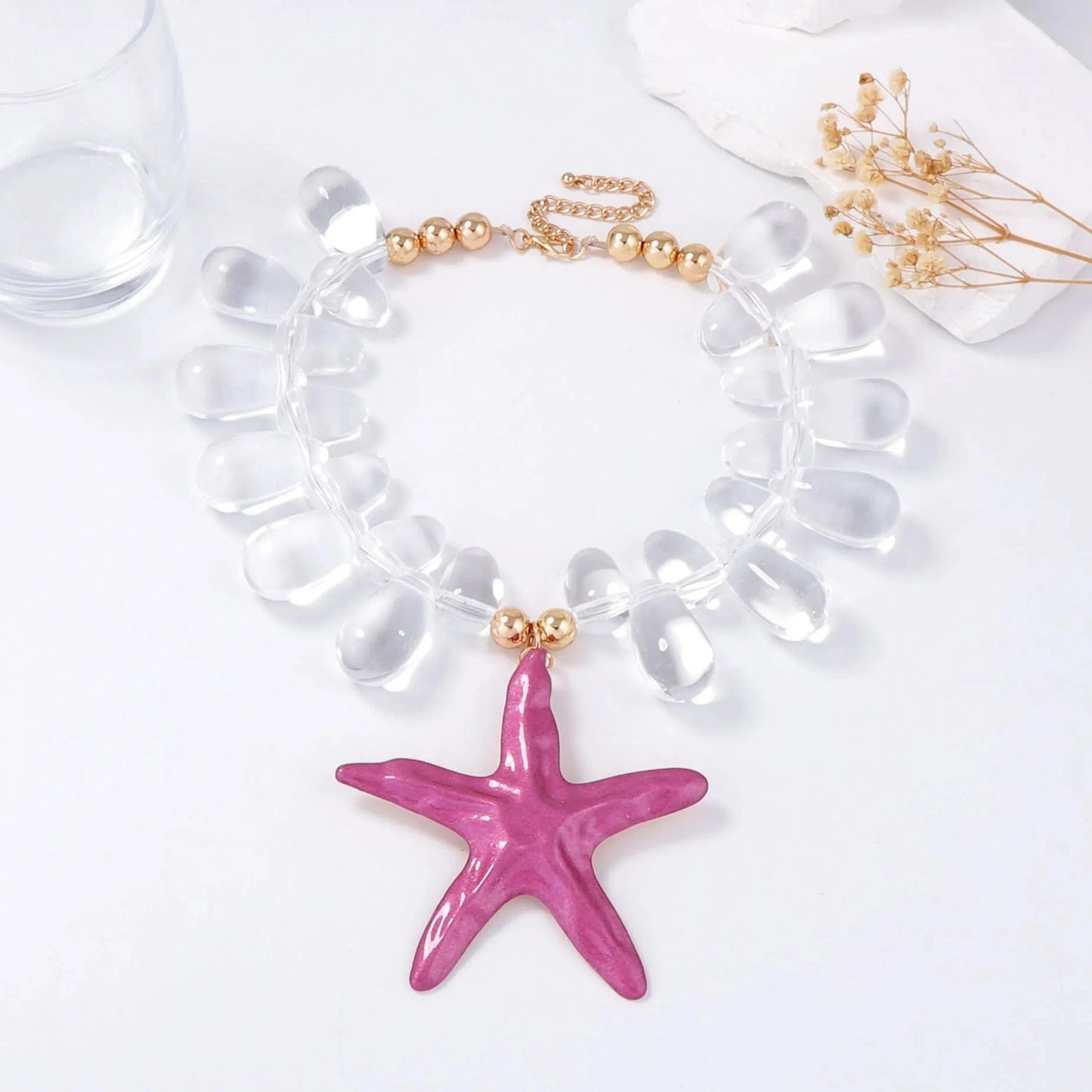 Luxury Crystal Exaggerated Water Droplet Tassel Necklace Women's Fashion Collarbone Chain